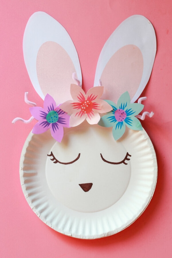 Easter Bunny Paper Plate Craft With Printable Template For KIds