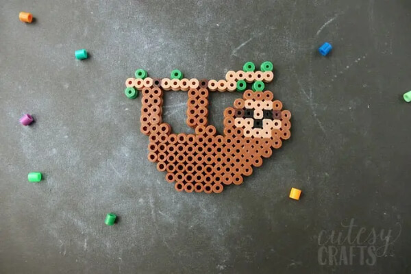 Perler Beads Sloth Craft