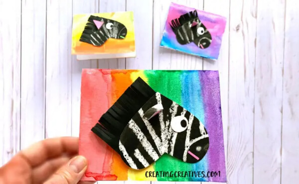 Zebra Theme Heart Shaped Card Craft