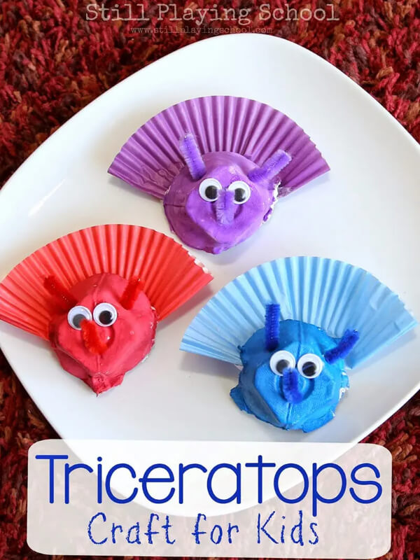 Triceratops Dinosaur Head craft Idea for Kids