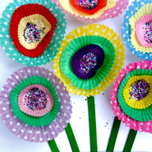 Simple Cupcake Paper Plate Flower Craft For Kids