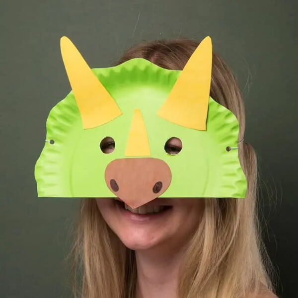 Paper Plate Dinosaur Mask Craft Idea For Kids