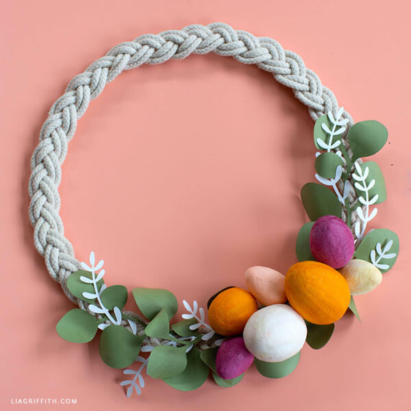 Diy Paper and Fiber Easter Wreath