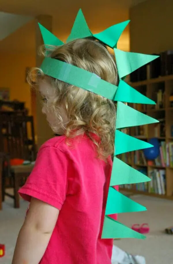 Paper Dinosaur Hat Craft Idea For Kids