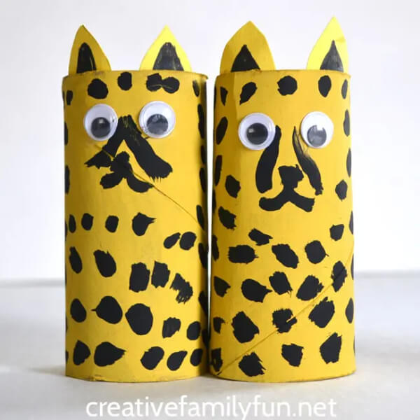 Cheetah Cardboard Tube Craft