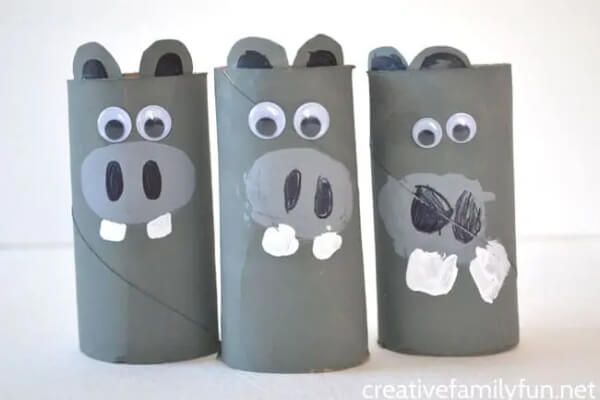 Cardboard Tube Hippo Craft