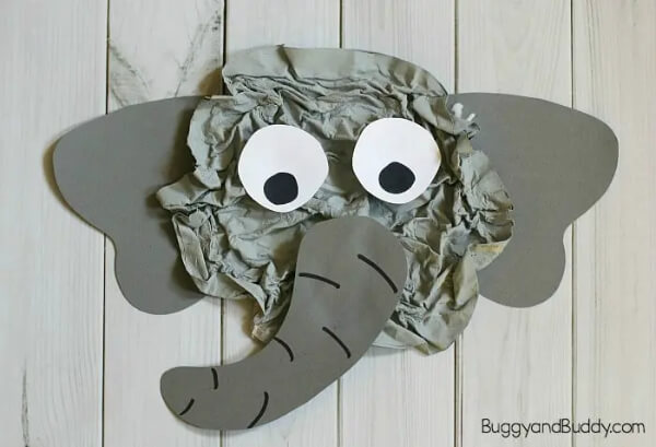 Creative Elephant Animal Craft Idea With Crumpled Newspaper