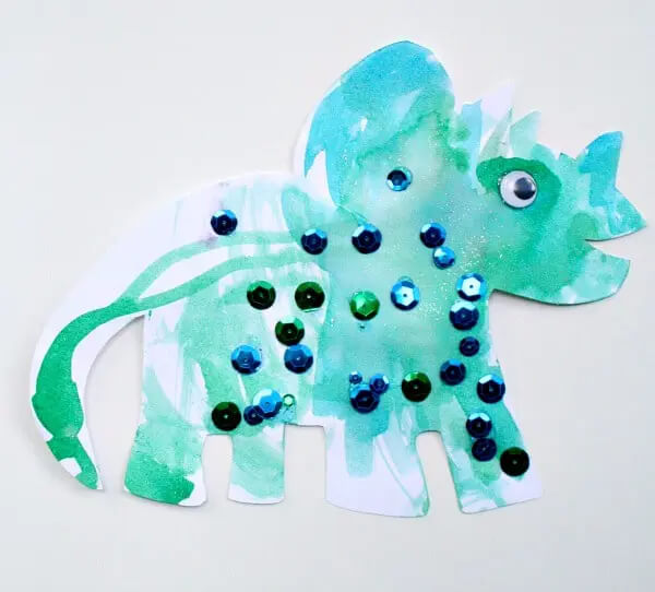 Sparkly Dinosaur Craft Idea For Kids