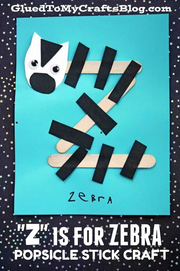Zebra Popsicle Stick Craft