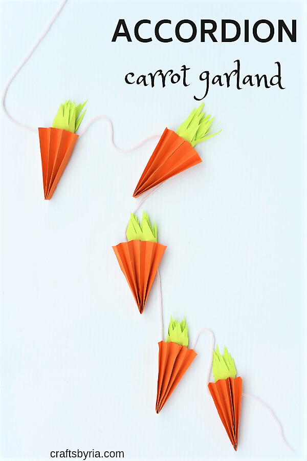 Accordion Carrot Garland Carrot Crafts & Activities for Kids
