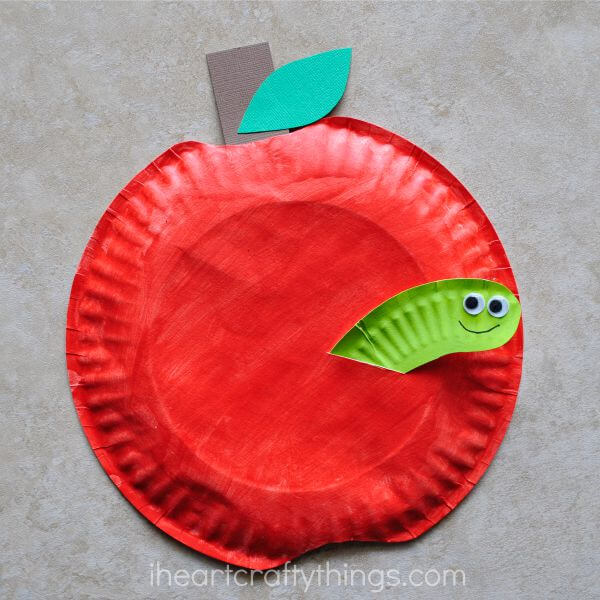 Paper Plate Apple Craft Apple Crafts for Kids Made with Everyday Supplies