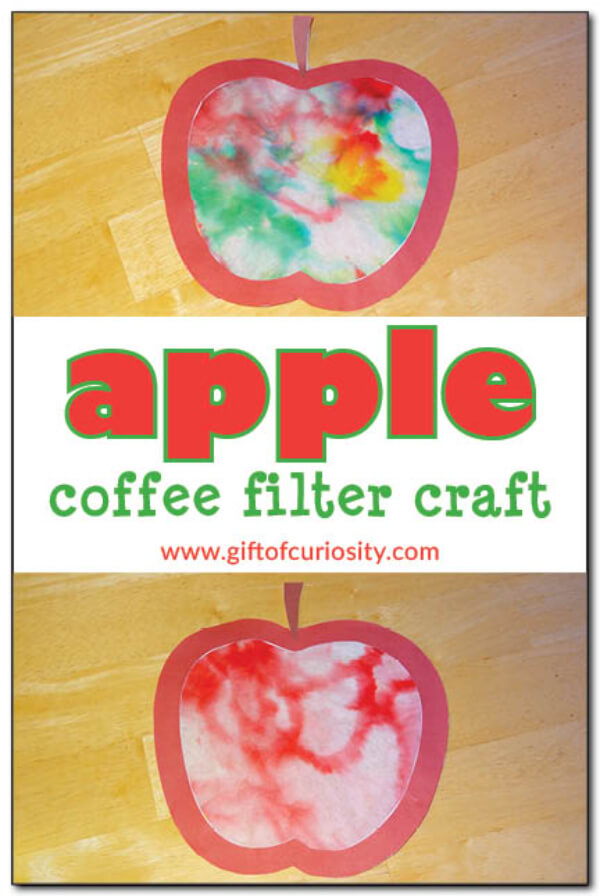 Apple Coffee Filter Craft Apple Crafts for Kids Made with Everyday Supplies