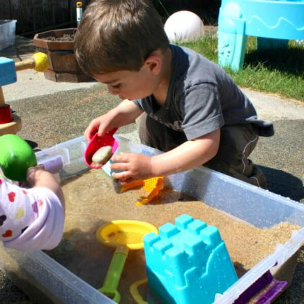 Beach-Themed Sensory Box For Kids Playing