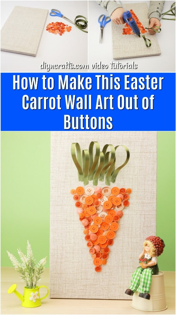 Carrot Wall Art Out Of Buttons