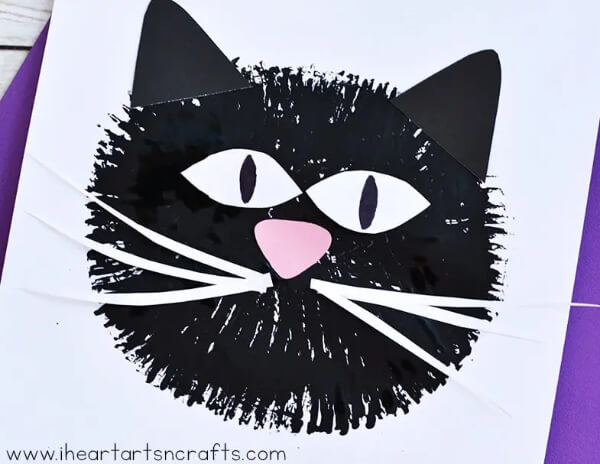 Fork Painted Cat Cat Craft Ideas For Kids