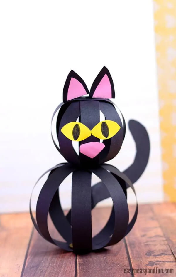 Paper Strips Craft Cat Craft Ideas For Kids
