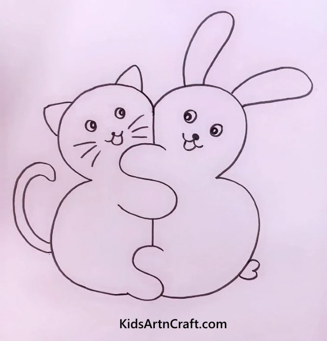 Cat and Bunny - Alluring Animal Artwork for Youngsters