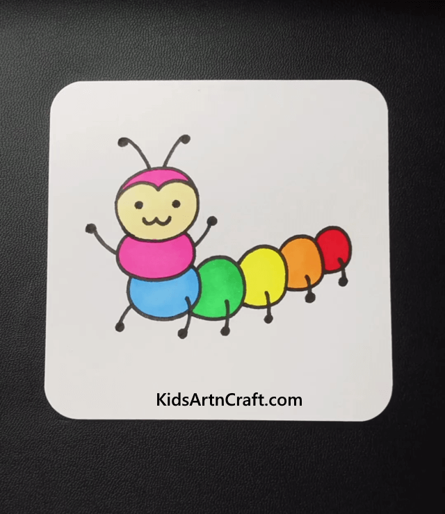 Animal Drawing Ideas for Kids Colorful Caterpillar Drawing