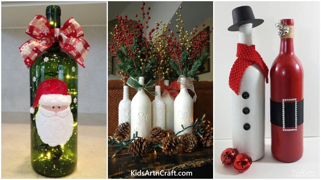 Christmas Ideas with Up-cycled Wine Bottles