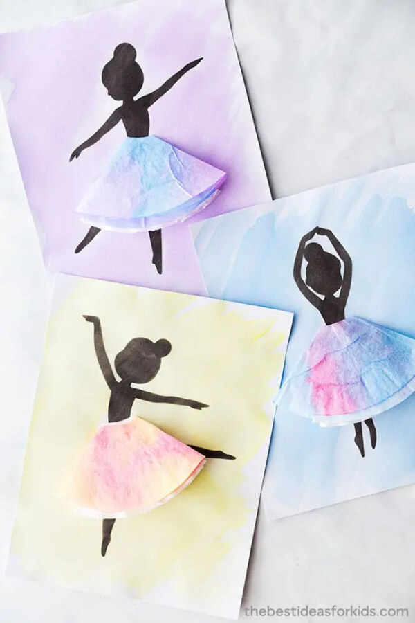 Ballerina Silhouette Easy Coffee Filter Crafts For Kids To Try This Holiday Season