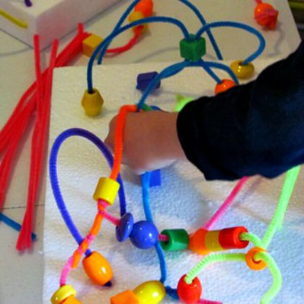 Colorful Pipe Cleaner bead Maize Craft Ideas For Kids