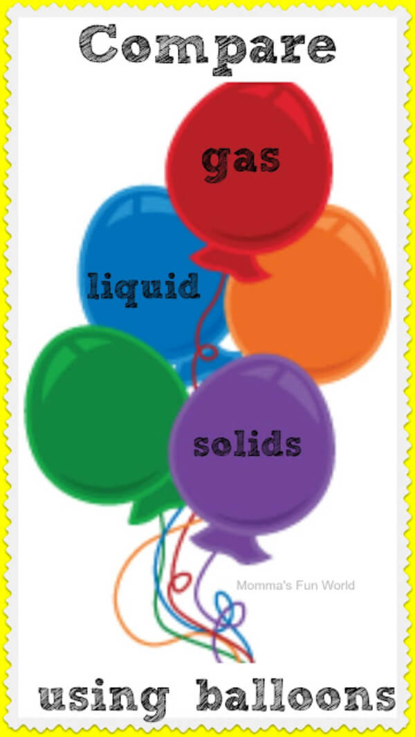 Balloon Science Experiments for Kids Comparing  Gas, Liquid & Solid Using Air Balloons