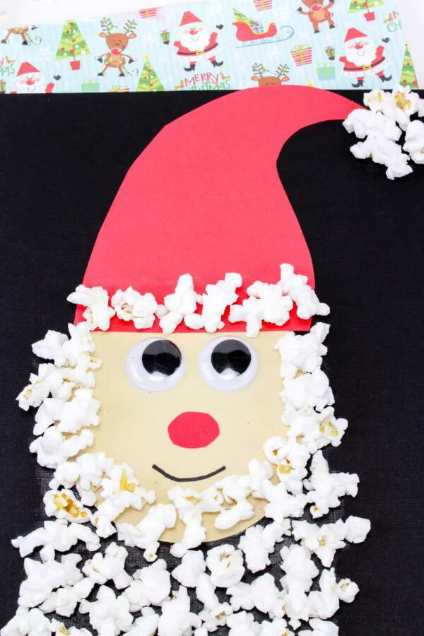 Popcorn Santa Craft Christmas Santa Crafts Made With Everyday Supplies