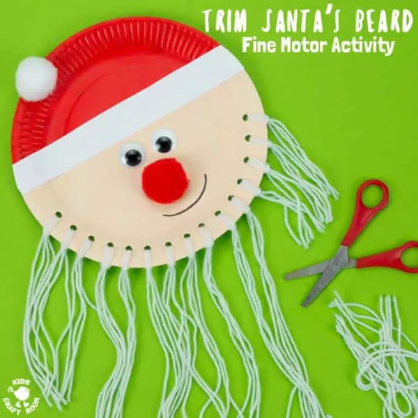 Easy Santa Claus Craft Ideas For Kids Santa Trim Beard Craft Activity Using Paper Plate