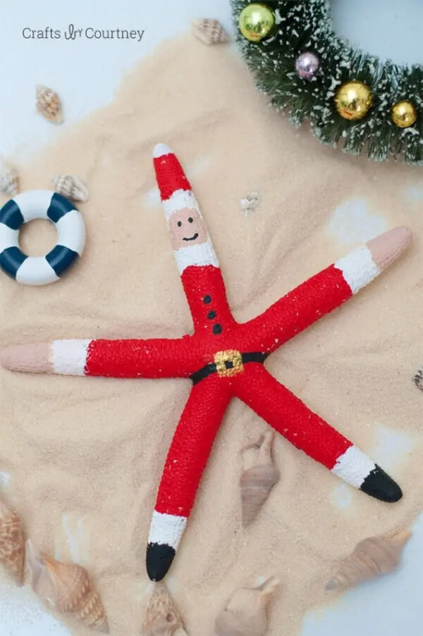 Starfish Santa Decoration Craft Tutorial For Christmas