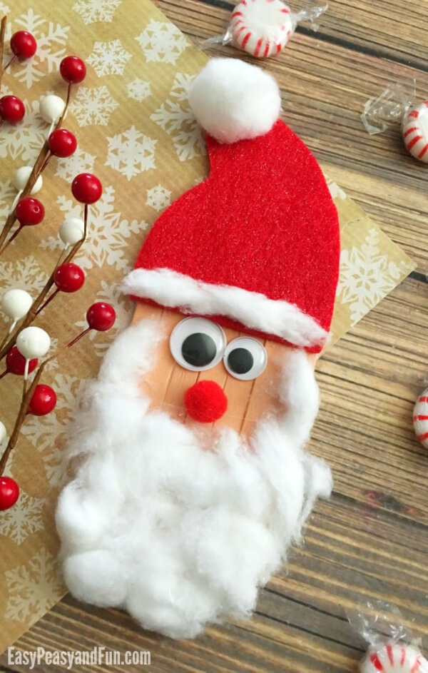 Easy & DIY Santa Craft With Popsicle Stick