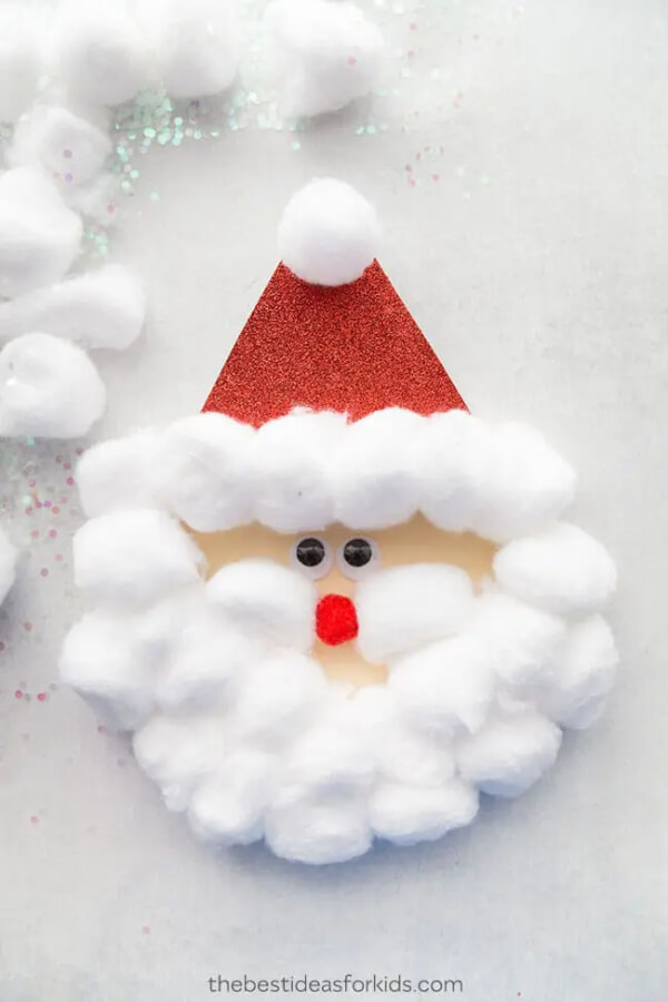 Fluffy Santa Card Christmas Santa Crafts Made With Everyday Supplies