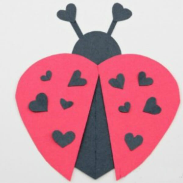 Ladybug Made From Hearts Ladybug Crafts For Kids