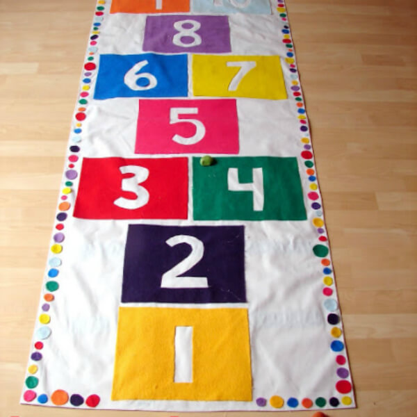 Hopscotch Mat Easy-Peasy No Sew Craft Ideas For Toddlers