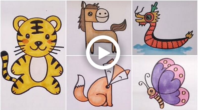 How to Draw Animals - Easy to Learn Tutorial - Kids Art & Craft