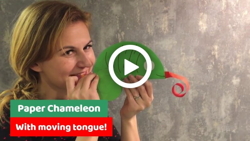 How to Make a Paper Chameleon with a Moving Tongue