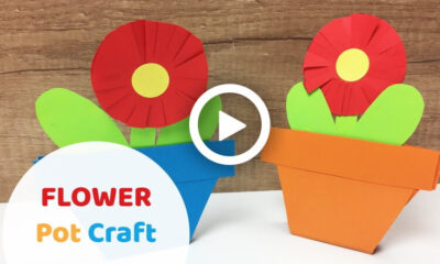 How to Make a Paper Flower Pot for Women's Day