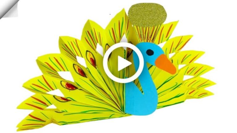 How to Make A Paper Toy Peacock - Kids Art & Craft
