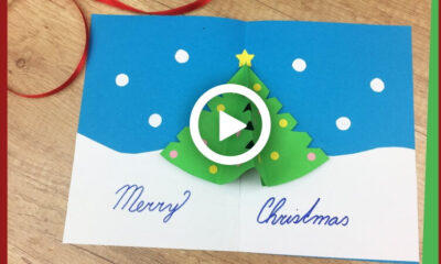 How to Make DIY Christmas gift card with Pop Up Tree