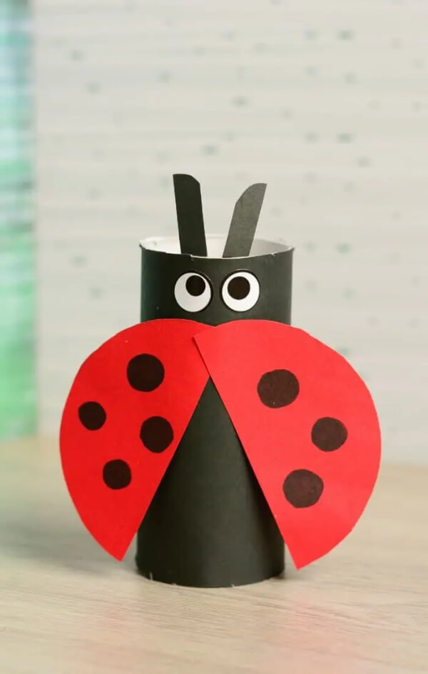 Toilet Paper Roll Ladybug Craft Idea For 3 Years Old