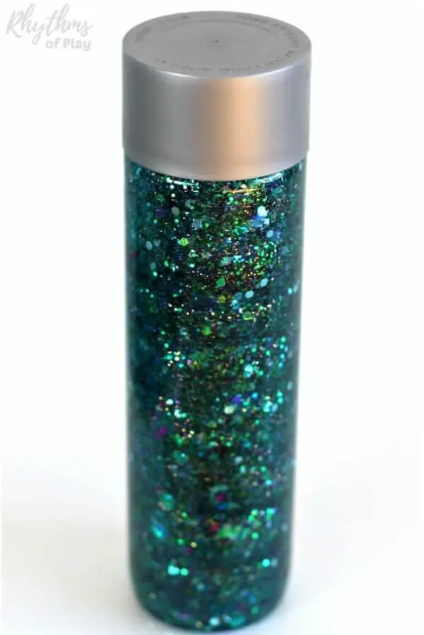 Mermaid Glittery Sensory Bottle Craft Ideas For Kids