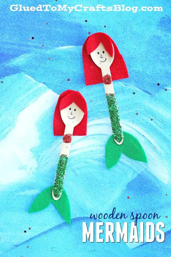 Wooden Mermaid Spoon Craft Ideas For Kids