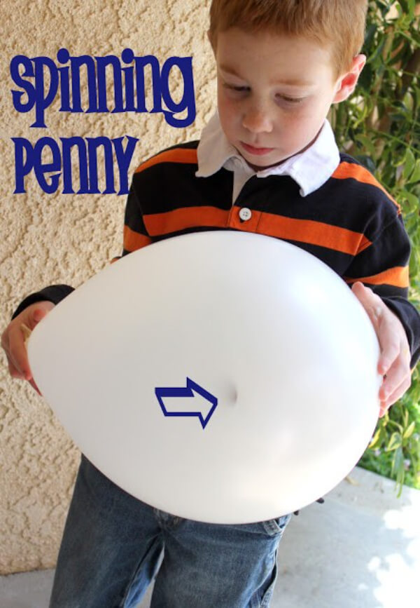 Balloon Science Experiments for Kids Spinning Peny Air Balloon Experiment