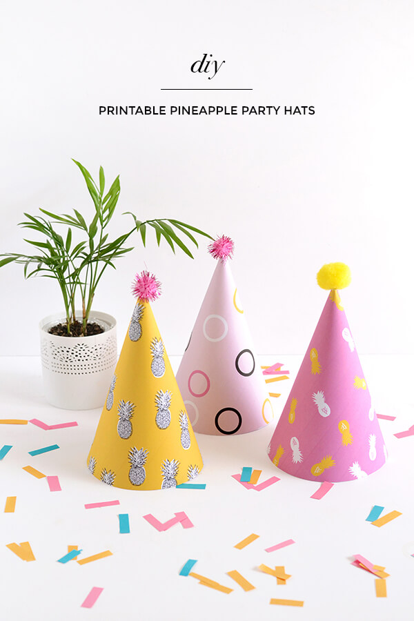 Beautiful DIY Pineapple Party Hats