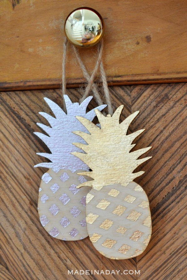 Pineapple Craft Ideas and Activity Gilded Pineapple Ornaments