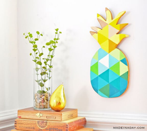 Pineapple Craft Ideas and Activity Beautiful DIY Printed Geometric Pineapple