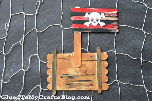 Pirate Ship Craft Activities Idea With Popsicle Stick For Kids