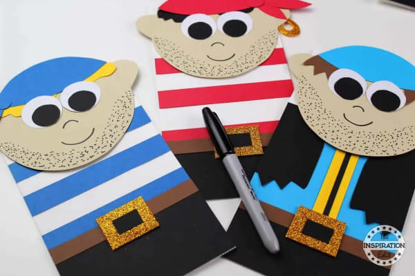 Simple Paper Bag Pirate Puppets Craft 
