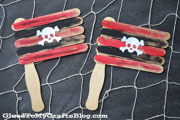 Popsicle Stick Pirate Flags Craft & Activities For Kindergarteners