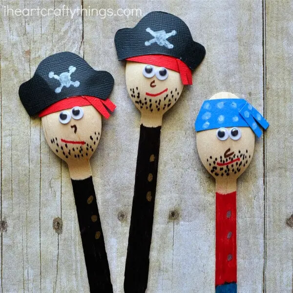 How To Make A Wood Spoon Pirate Craft For Kids