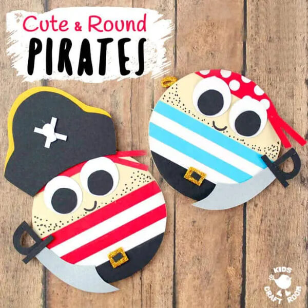 Cute Round Pirate Craft Tutorial & Activities For Kids
